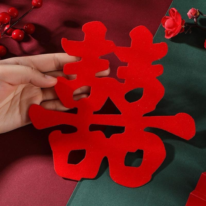 DECAL CHỮ HỶ NHUNG SẴN KEO DÁN TRANG TRÍ MÂM QUẢ LỄ CƯỚI 5