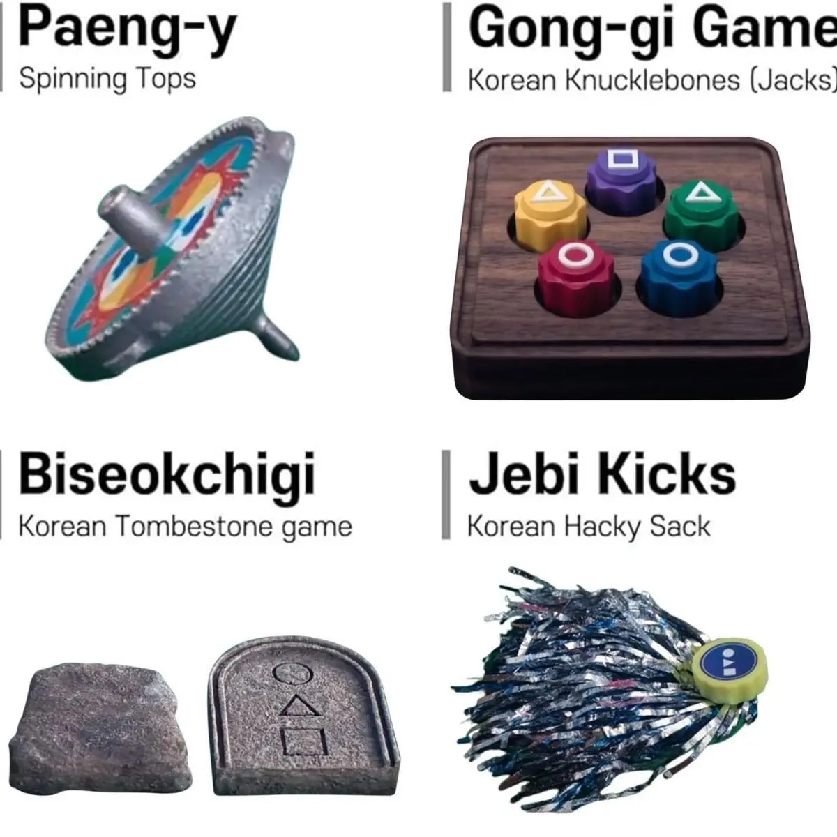 Squid Game 2 Skill Stone Set Traditional Capture Game 3D Printing Gonggi Jack Stone Pebbles Set 5-Color Traditional Game Spinner Toy