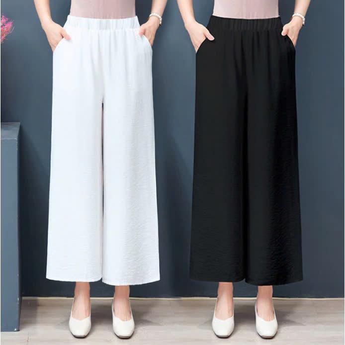 Quần Trung Niên Nữ Ống Suông Lưng Thun Tôn Dáng, Quần Dài Nữ Bigsize 1
