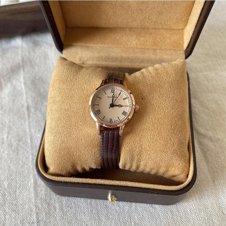 Đồng Hồ Nữ Mặt Nhỏ Dây Da Thời Trang Vintage BARSH Hàn Quốc, Đồng Hồ Chính Hãng Chống Nước Laxy Watch 0