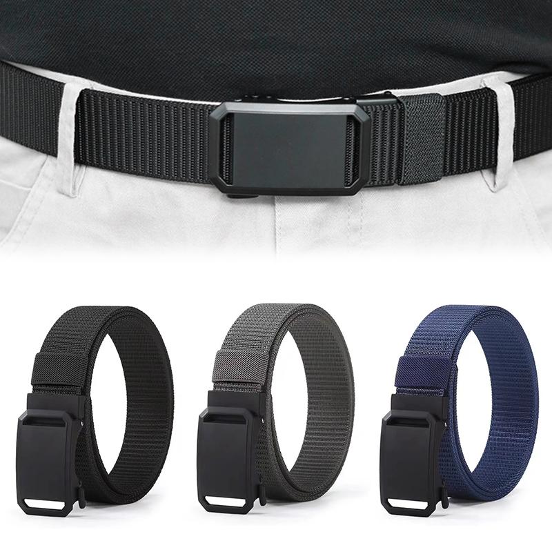 Men's Belt Outdoor  Belt Multi Functional Automatic Metal Buckle Nylon Belt High Quality Canvas Belt ﻿ 0