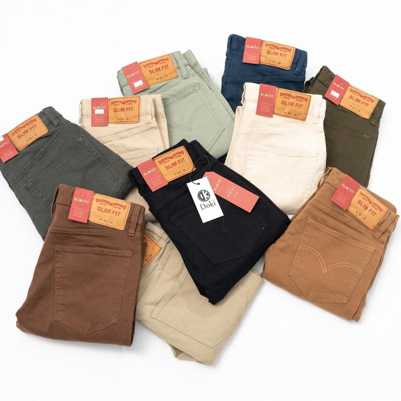 Quần Kaki Jeans Nam 18 Màu Slimfit Ôm Gọn Thoải Mái Cả Ngày, Quần Kaki Jean Cotton Thấm Hút Mồ Hôi  Menswear