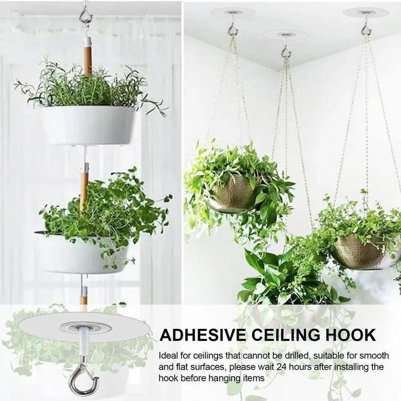 Product Introduction of Lantern Hangers Transparent Self-Adhesive Ceiling Hook Multifunctional Strong Bearing Metal Hooks Water Resistant Plants Hangers For Plants Balloons Wind Chimes 13