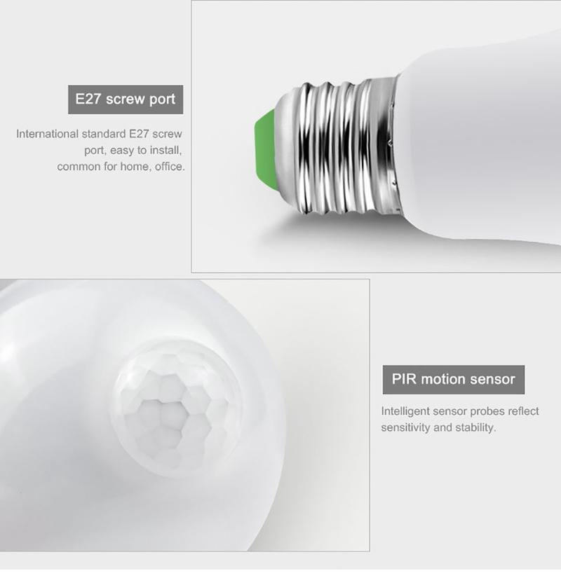 Product Introduction of 7W 9W 12W LED Infrared Sensor E27 LED Bulb LED Lamp Motion Sensor Light Auto ON/OFF Night Light Home Parking Light White 22