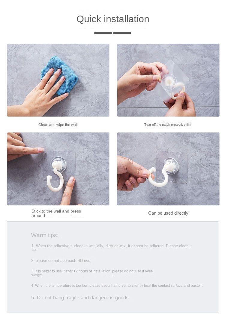 Product Introduction of Heavy Duty Adhesive Hook 360 ° Rotating Ceiling Hook Wall Hanging Hook By Back Coat Hook [Wholesale] Kitchen Organiser 9