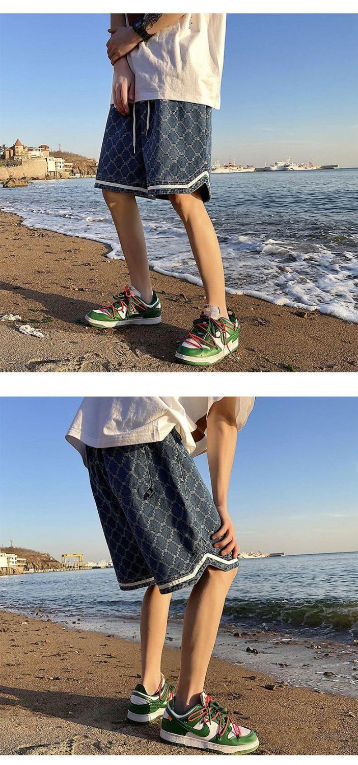 Product Introduction of 20252025 [Versatile Street Style] Cool Five-Point Denim Shorts for Men, Ins Trendy Versatile Outdoor Pants, Men's Summer Thin Loose Street Style Shorts 17