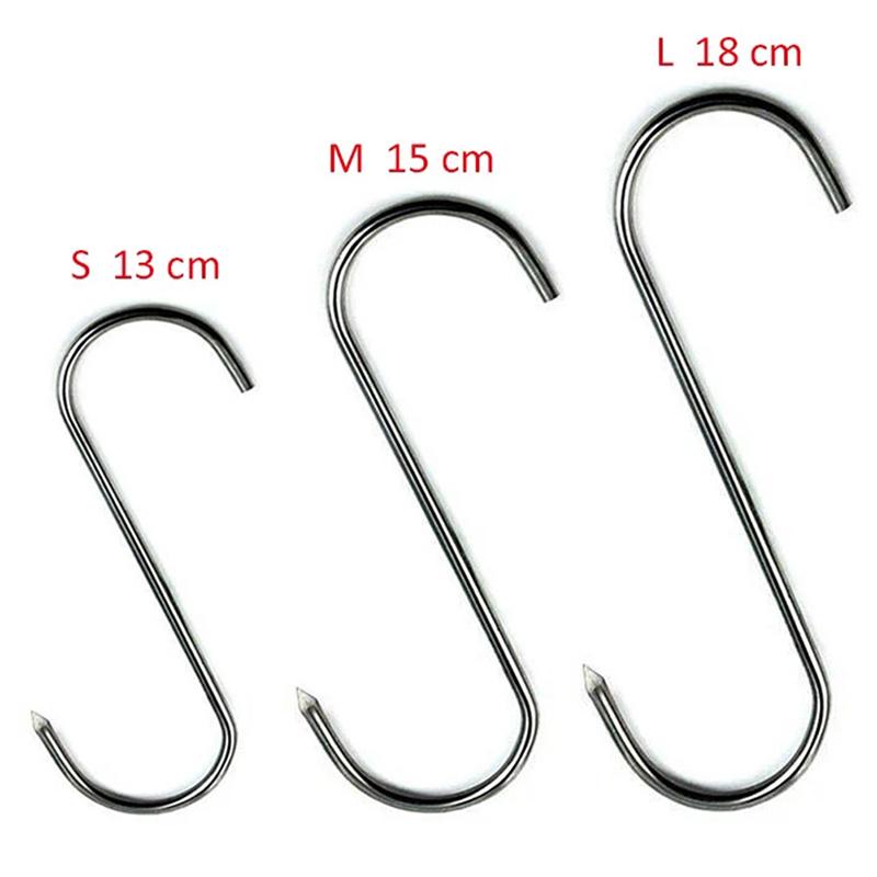 Product Introduction of [XKQ]10pcs S-shaped Hook Multi-function Stainless Steel Kitchen Tool Meat Roast Duck Hanger Hanging Organizer 28