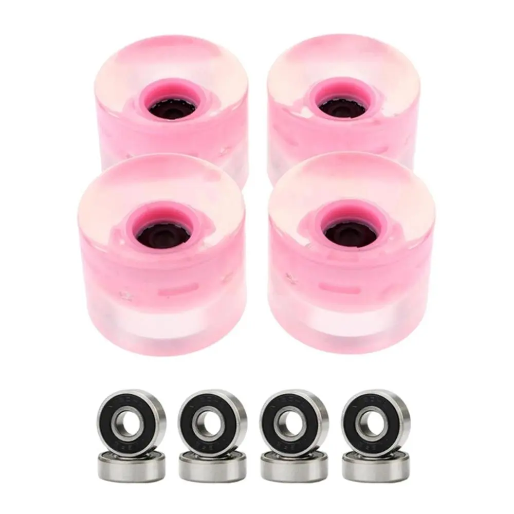 4pcs 60mm Light Up Skateboard Longboard Wheels Glow At Night 78A for Skateboards Accessories Spare Parts