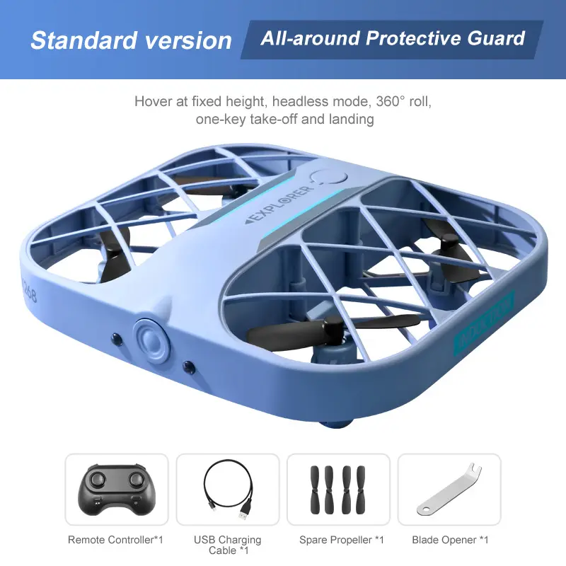 Flycam H107 [JJRC] Flycam Camera HD, máy bay điều khiển từ xa, Máy bay không người lái nhỏ gọn, kiểu dáng lạ mắt, cuộn tròn 360 độ, 3 cấp tốc độ di chuyển, quay vòng quanh mục tiêu, quay tròn quanh vị trí Drone Chụp Ảnh 1