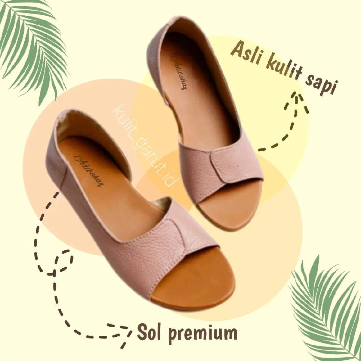 Sepatu Sandal Wanita Casual Asli Kulit Terbaru Kekinian Adibahaq Pevita