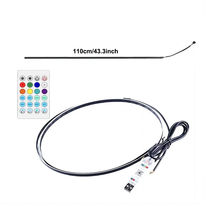 Universal Car Ambient Light, LED Interior RGB Atmosphere Light Strip with Remote Control, Car Interior Decorative Light For Tesla Model 3 Y S X 1