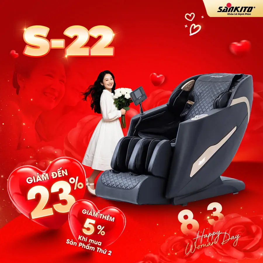 Ghế Massage Sankito S-22, Công Nghệ Massage Tiên Tiến Giúp Giảm Đau Một Cách Hiệu Quả