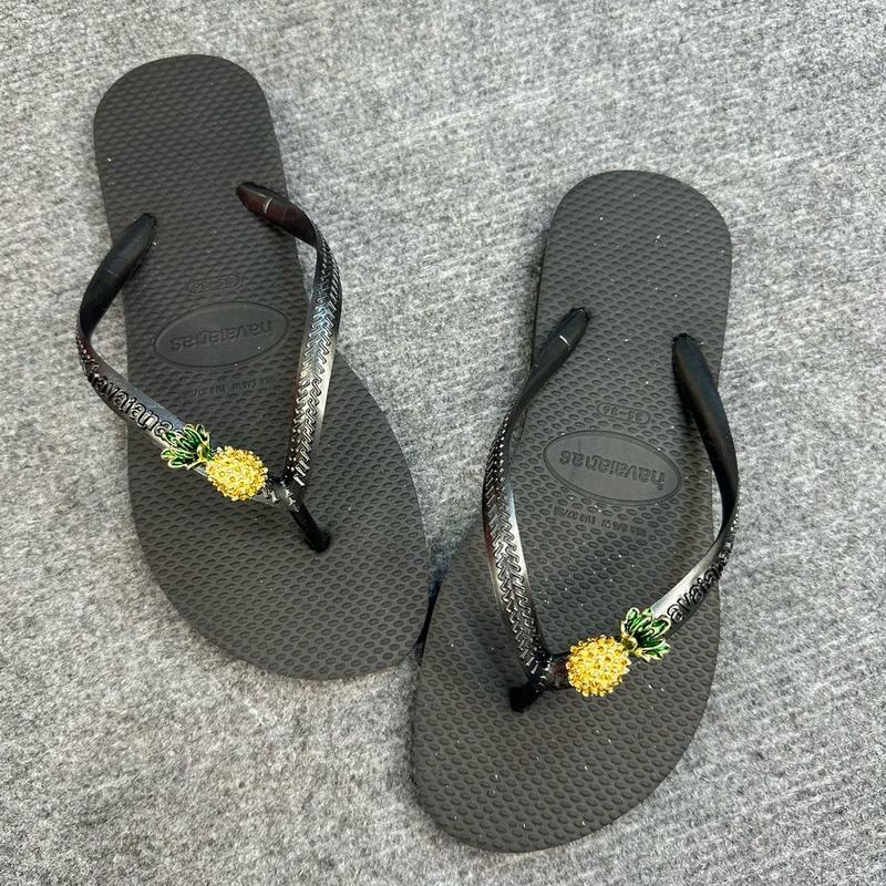 Dép Xỏ Ngón Màu Đen Mix Charm Mini- Mộng Cầm Dép Xinh (Đặt Đúng Size) Shoes GiàY DéP Nữ 4