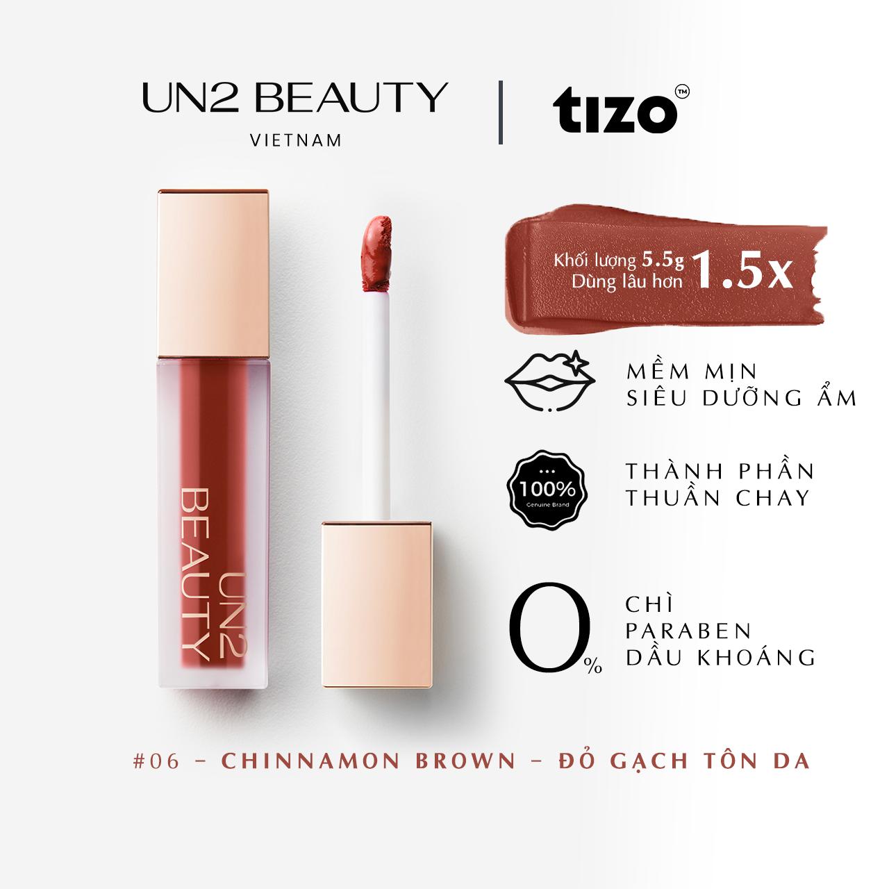 SON  LÌ THUẦN CHAY DƯỠNG ẨM MỊN MÔI SOFT LIQUID LIPSTICK 5.5G MÀU 06 (CHINNAMON BROWN) MỸ PHẨM COSMETIC