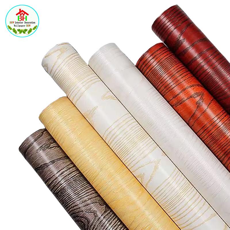 BHW Wall Sticker Thicken High Quality Wood Grain Design PVC Waterproof ...