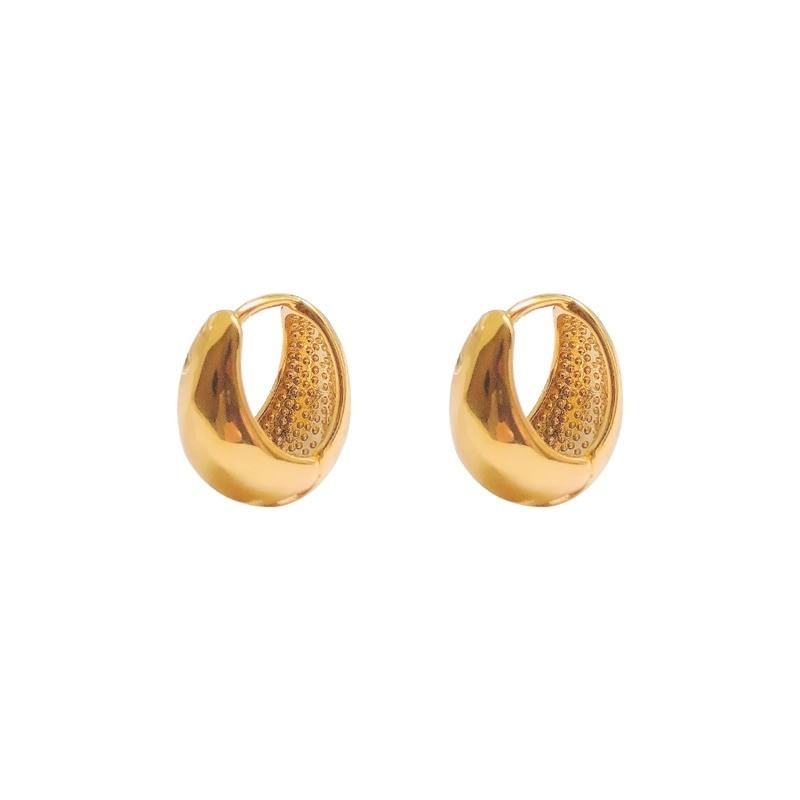[Fanyee] Anting-anting Lingkaran Polos Temperamen Mode yang Halus Anting-anting kreatif dengan temperamen kelas atas Q132 8