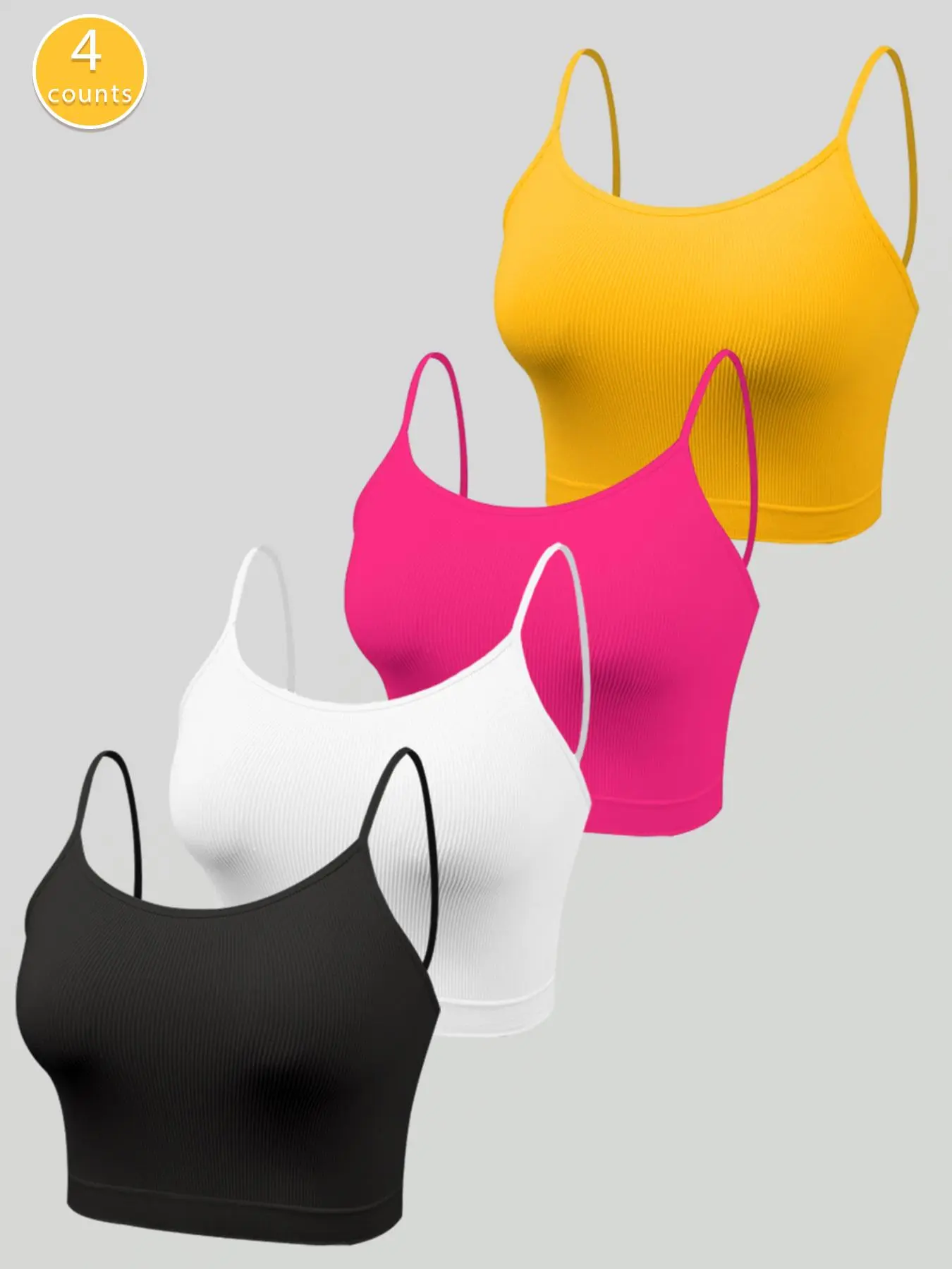Women's Solid     Cami Top, Casual Comfortable Breathable Seamless Bra, Ladies Underwear for All Seasons