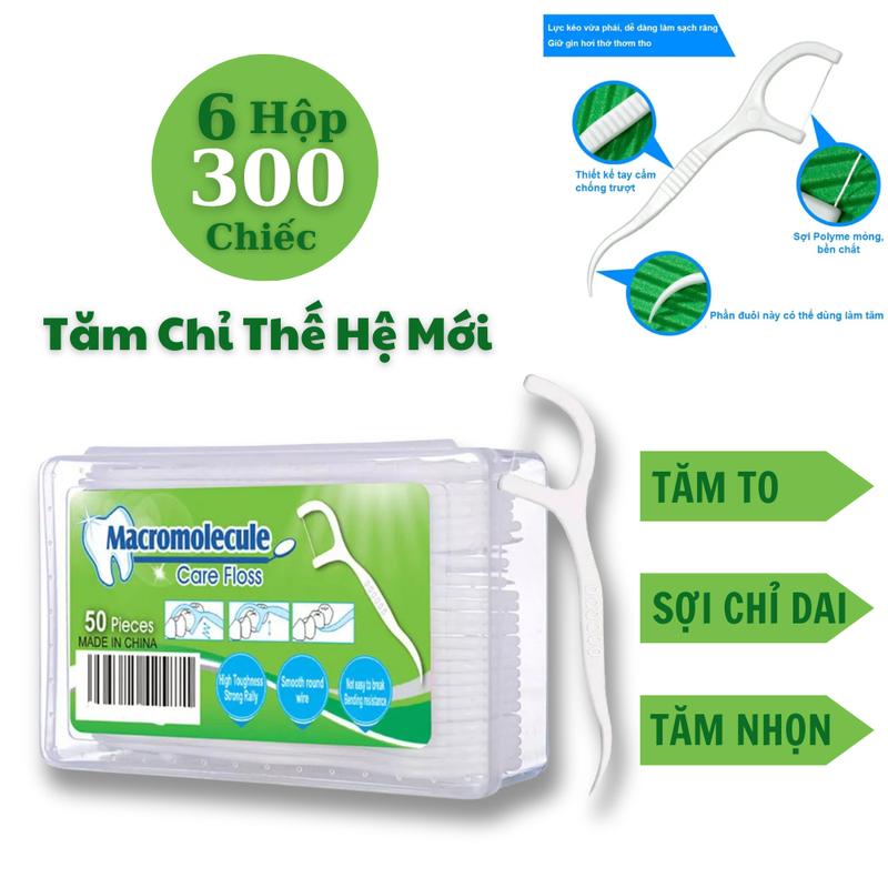  18 Hộp 900 Chiếc Tăm Chỉ Nha Khoa Macromolecule Shoptamchinhakhoa Màu Xanh Lá 