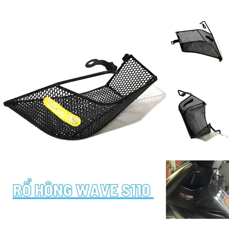 Rổ đựng đồ xe máy thép nhúng nhựa cao cấp, giỏ hông xe máy đựng chai nước gắn dễ dàng chắc chắn 5