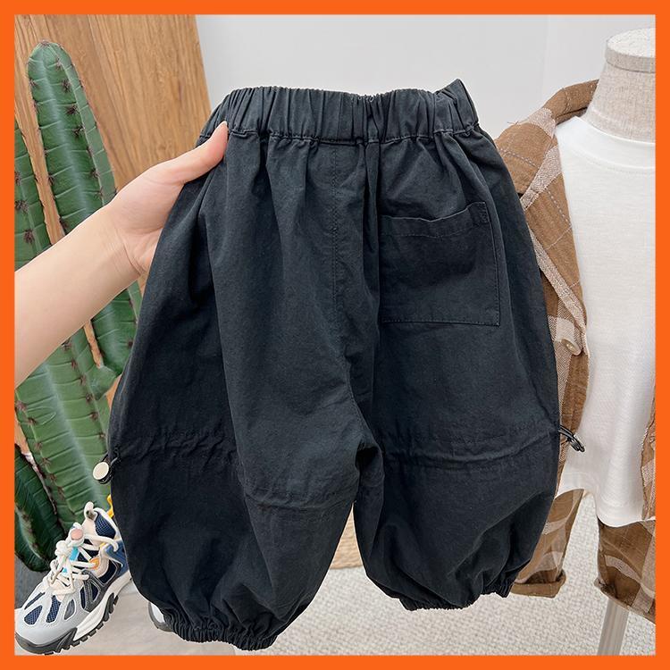 quần cho bé trai quần nỉ bé trai Quần túi hộp cho bé, Quần Dây Rút Màu Phương Tây Phong Cách Hàn Quốc, Mùa Xuân Và Mùa Hè Jean