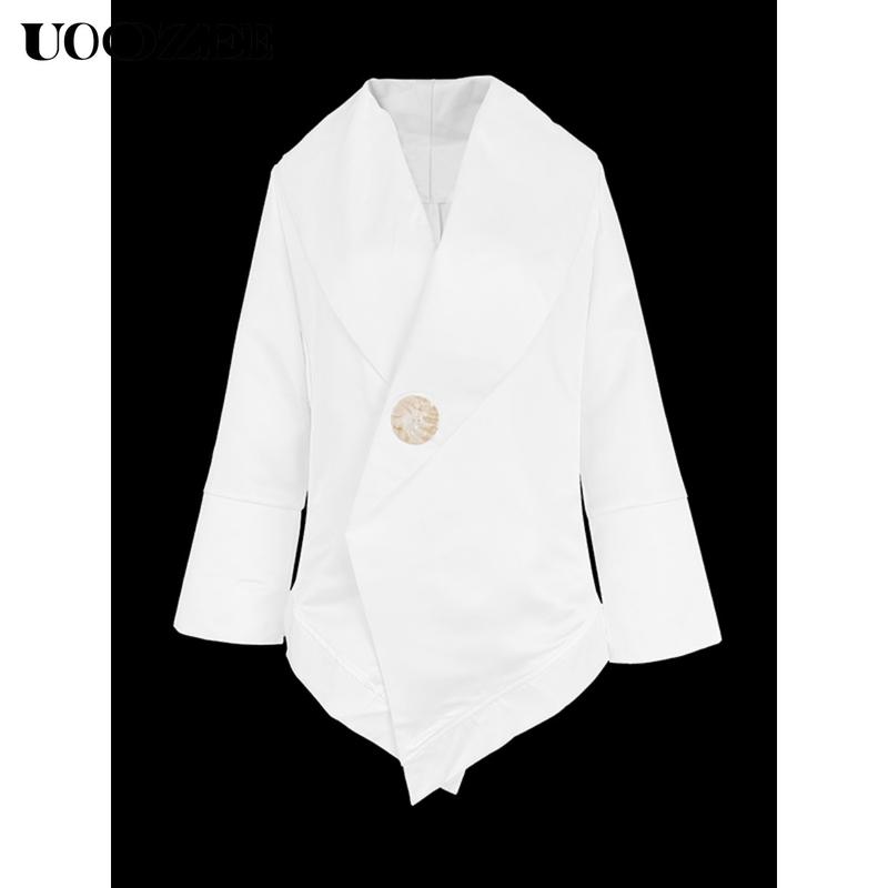 Product Introduction of Long Sleeves Loose Buttoned Solid Color Stand Collar Blouses&Shirts Tops 5