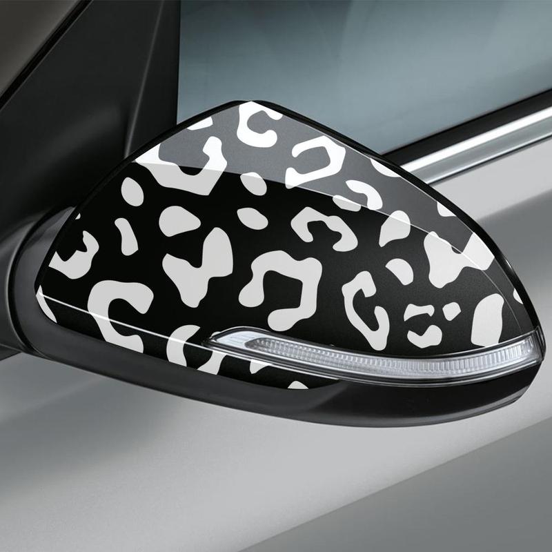 Leopard Pattern Car Mirror Sticker, Waterproof & Durable Scratch Blocking Self-adhesive Car Decal, DIY Decorative Accessories for Car Body Mirror 3