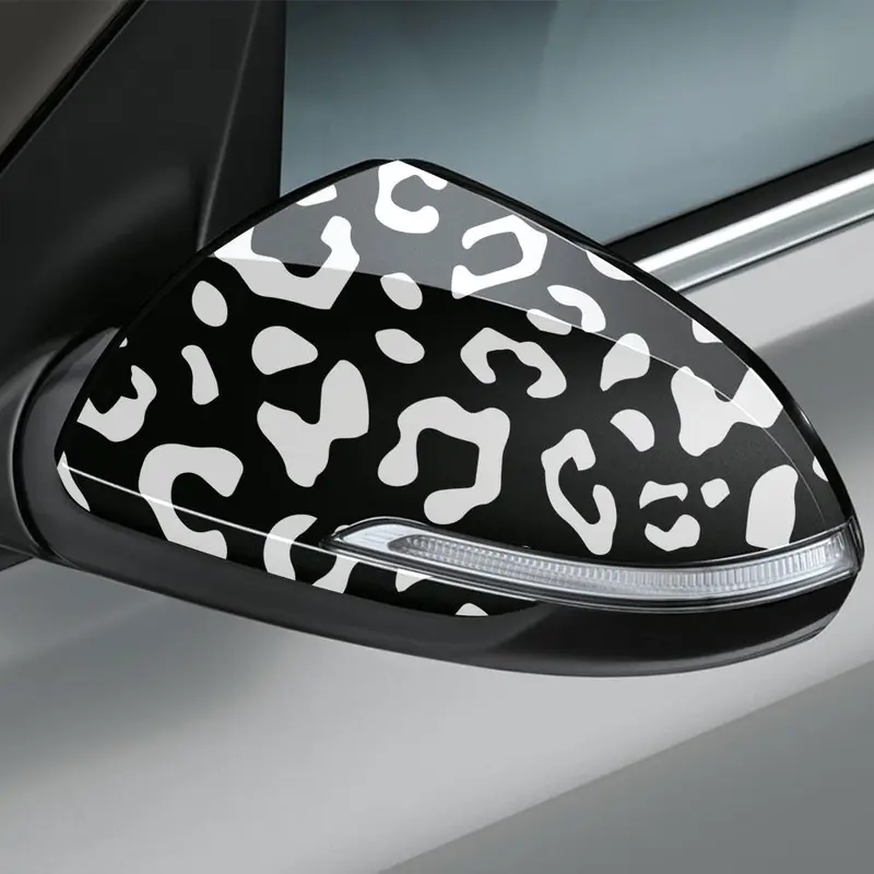 Leopard Pattern Car Mirror Sticker, Waterproof & Durable Scratch Blocking Self-adhesive Car Decal, DIY Decorative Accessories for Car Body Mirror 3