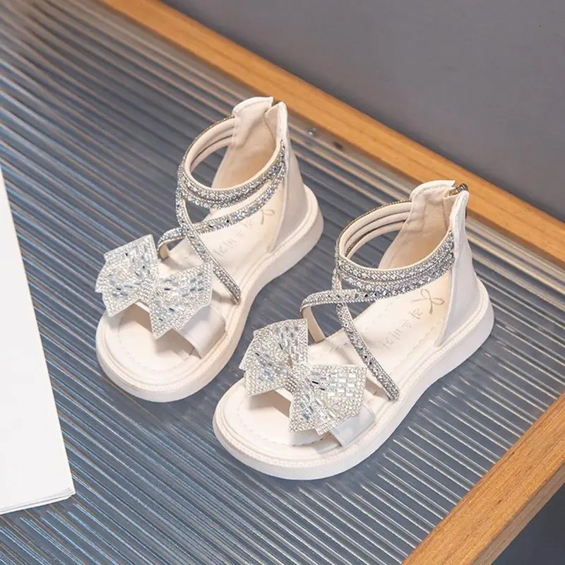 Sandal bé gái đi học, đi chơi, dép chiến binh nơ đính đá phong cách công chúa, sang trọng cho bé yêu SDG13 3