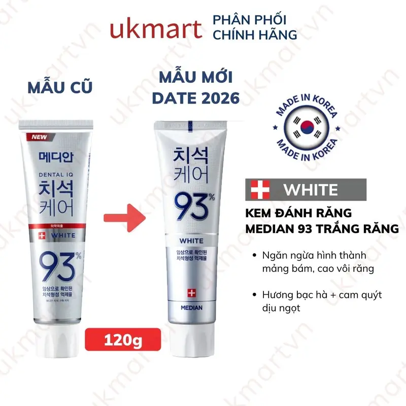 Kem Đánh Răng Hỗ Trợ Trắng Răng Median Dental IQ Original Chính Hãng 2