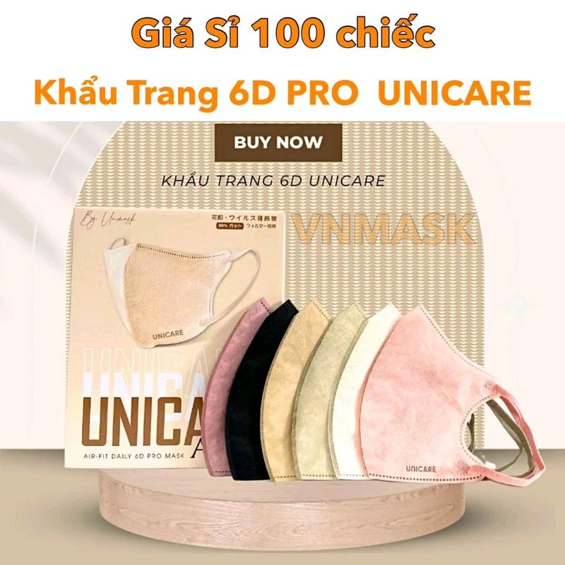 Sỉ thùng 100 chiếc Khẩu Trang 6D Unicare Promask kháng khuẩn chống nước chống tia UV cao cấp Accessories Che Mặt Phụ Kiện Cao Su Nam khẩu trang mask 6d
