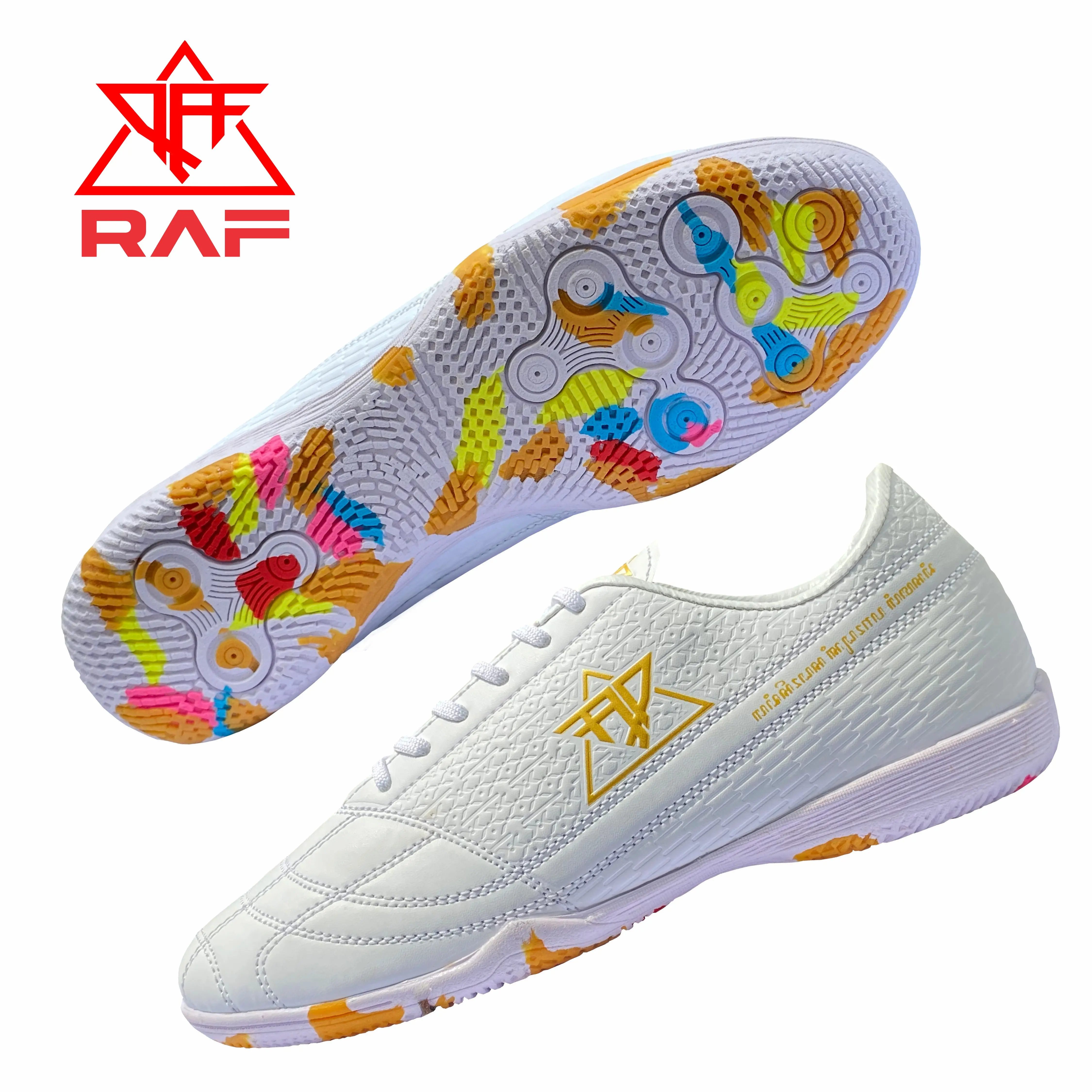 Sepatu futsal RAF White Gold XERACION ONE Dewasa sepatufutsal c it Semua musim Pink sepatu  futsal sepatu futsal decit sepatu  futsal sepatu  ori