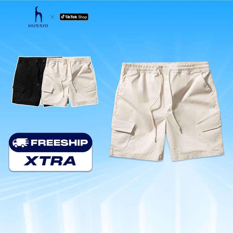 Quần short nam BOXBAG chất liệu kaki nhung mềm mịn, trẻ trung, năng động - HUSSIO