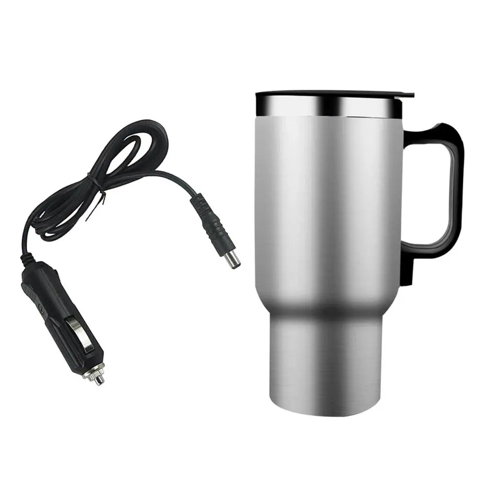 Ấm đun nước Điện cho ô tô, 12V, Dung tích 480ml, Bình giữ nhiệt du lịch làm nóng, 12x15,5cm