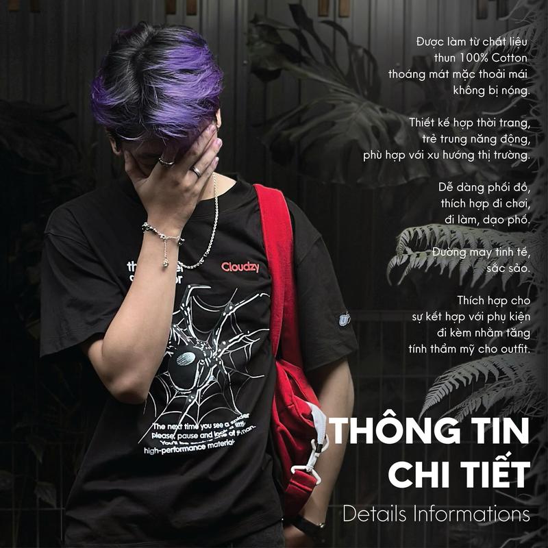 Product Introduction of Áo thun boxy nam nữ oversize basic tay lỡ phông unisex form boxy rộng cổ tròn cotton cao cấp local brand CLOUDZY COUPLE 240GMS Sản phẩm 8