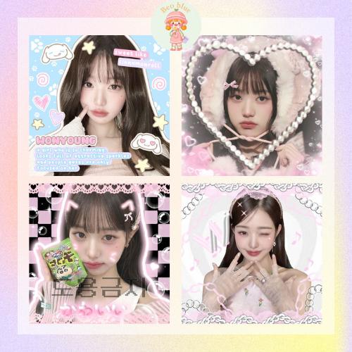 Box Mix 100 Sticker Niêm Phong Wonyoung nhiều mẫu hoạ tiết Pastel - Beo Blue