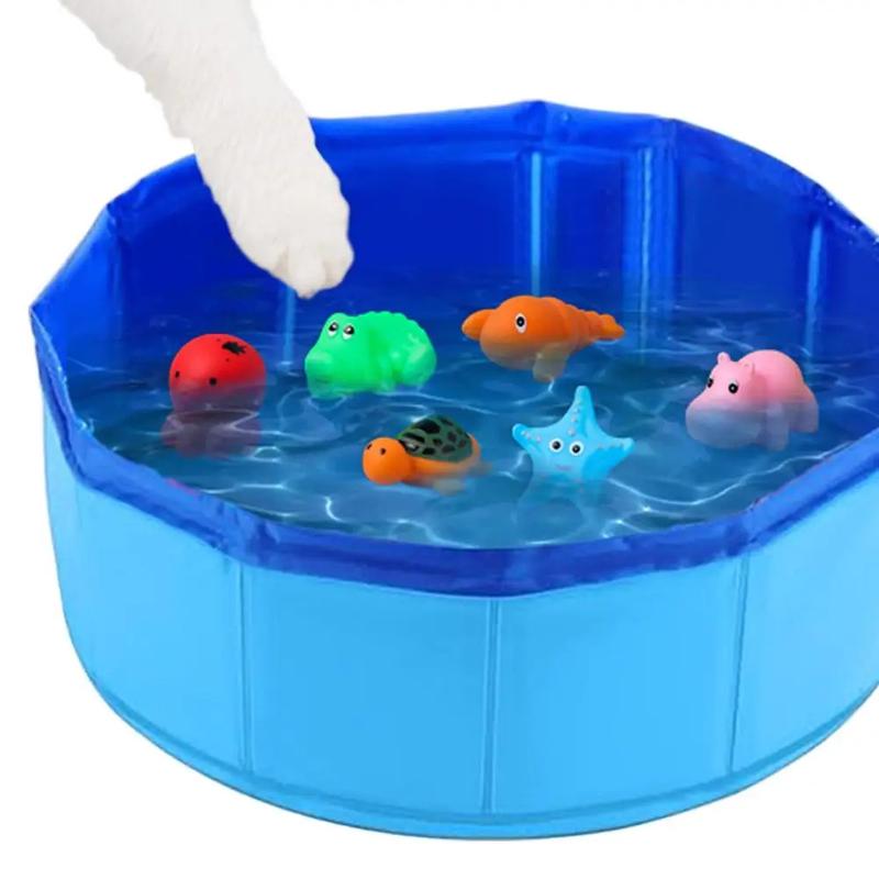 Product Introduction of Cat Pool Toy Play Water Puppy Dog Cat Bath Pool Tub Toys Turtle Starfish Octopus Summer Cool Foldable Pet Cleaning Water Basin 43