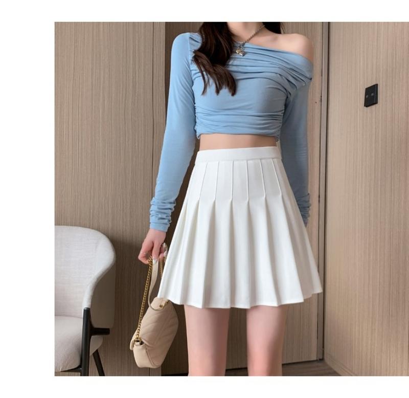 Product Introduction of Chân Váy Xếp Ly, Chân Váy Đồng Phục JK, Chân Váy Nửa, Chân Váy Mùa Xuân / Mùa Hè, Eo Co Giãn, Kéo Dài, Quần An Toàn, Có Khóa Kéo 23