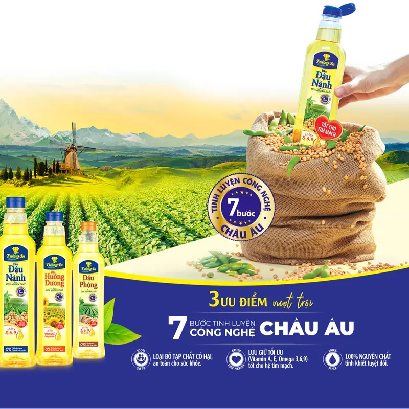 Tường An Premium Dầu Ăn Đậu Nành Thượng Hạng 1L x 10 Chai Tặng 2 Chai  - Dùng Cho Cả Gia Đình | E2E Thực Phẩm Đồ Uống | Kido Group 7