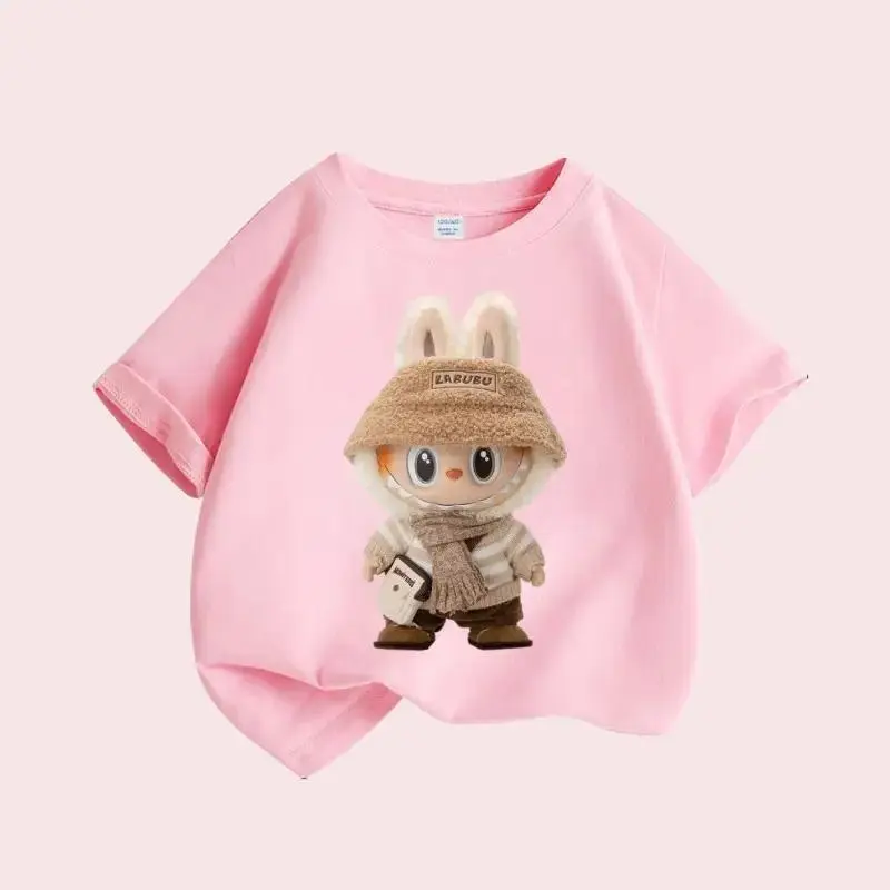 Áo Thun Cotton Labubu Cho Bé 10-28kg Mềm Mát Baby Tee