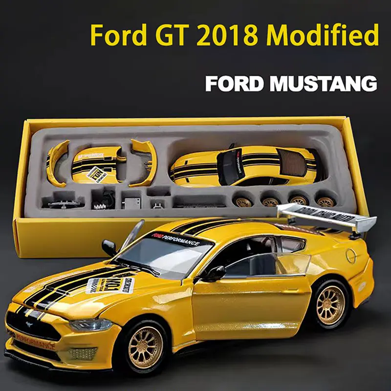 1/42 2018 Ford Mustang GT Alloy Model Car Diecast Metal Assembly Modification Series Miniature Vehicle Collection Toy Car