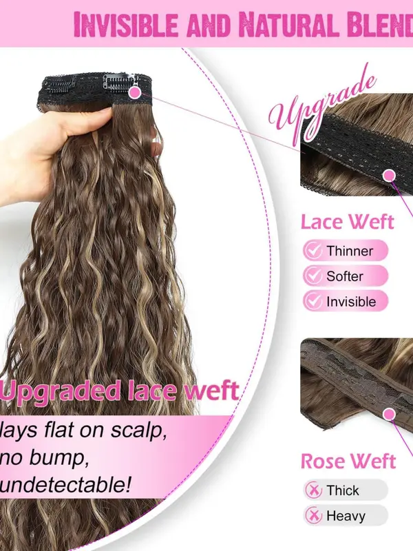 20 Inch Long Curly Clip-in Hair Extensions, Gorgeous Fluffy Hair Extensions for Women, Synthetic Hair Extensions for Party, Daily Use 3