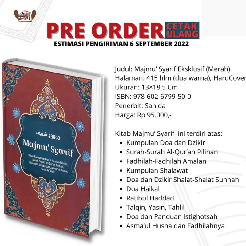 Buku Kitab Majmu’ Syarif Eksklusif (Hardcover)  Penerbit: Sahida - Agama 0