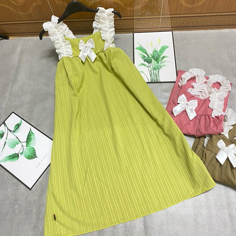 Đầm ngủ nữ dây nhún đính thỏ xinh dáng suông mặc ngang gối freesize 40-55ki-váy nữ