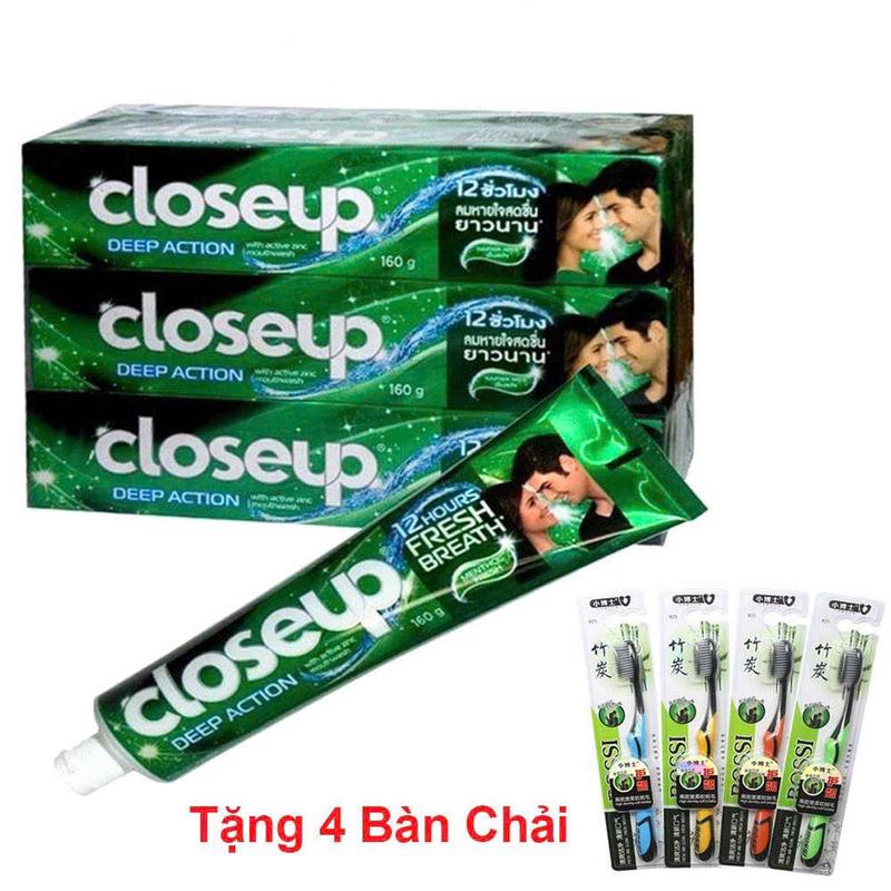 Combo 6 Tuýp Kem đánh răng Closeup Thái Lan tặng kèm 4 bàn chải BOSSI cao cấp 0