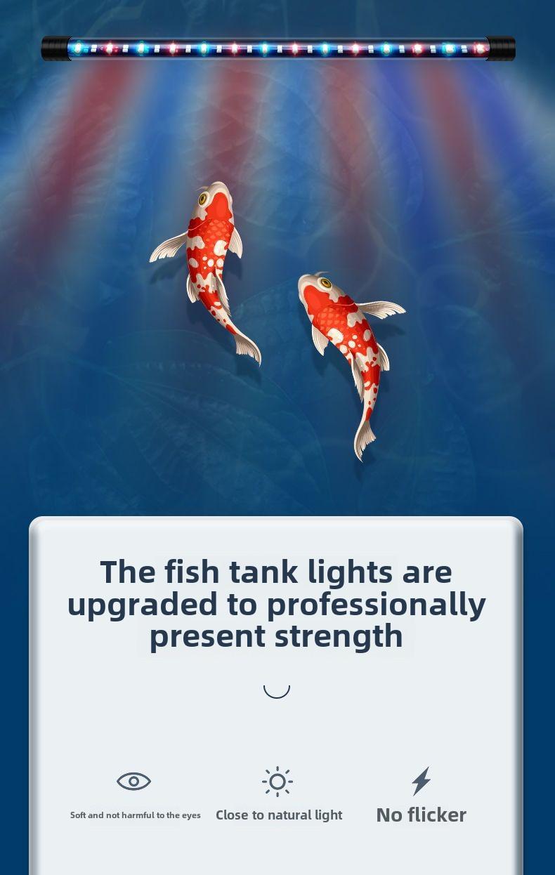 Product Introduction of [In Stock] Fish Tank Light LED Waterproof Submersible Light Tube Small Aquarium Full Spectrum Decorative Aquatic Plant Light Dragon Fish Light 5