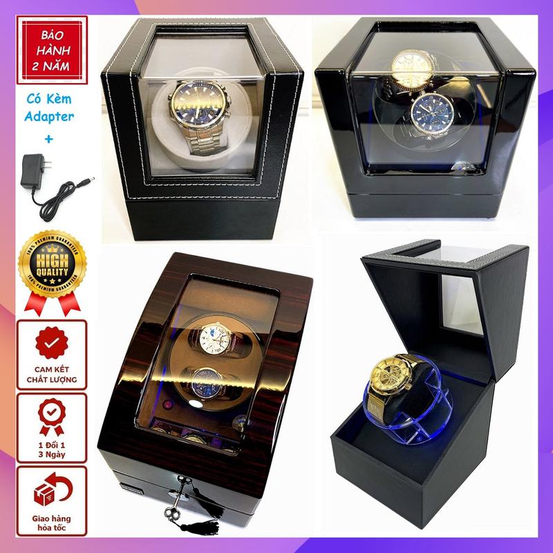  Hộp Xoay Đồng Hồ Cơ - Tủ Lắc Lên Cót Đồng Hồ Tự Động Quay Cao Cấp  BH 2 Năm  