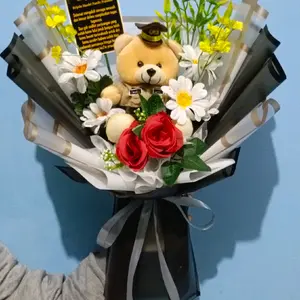 Buket boneka polisi, buket boneka profesi polri, buket boneka profesi polisi bandung Set Hadiah, hadiah buket polisi