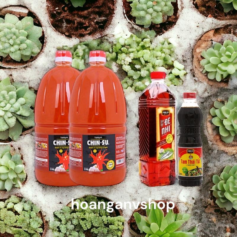 Combo 2c Tương ớt Chinsu 2.1kg - Tặng 1c Nước Tương 500ml, 1 chai Nước Mắm Đệ Nhị 900ml Gia Vị Cay Nước Sốt Chua