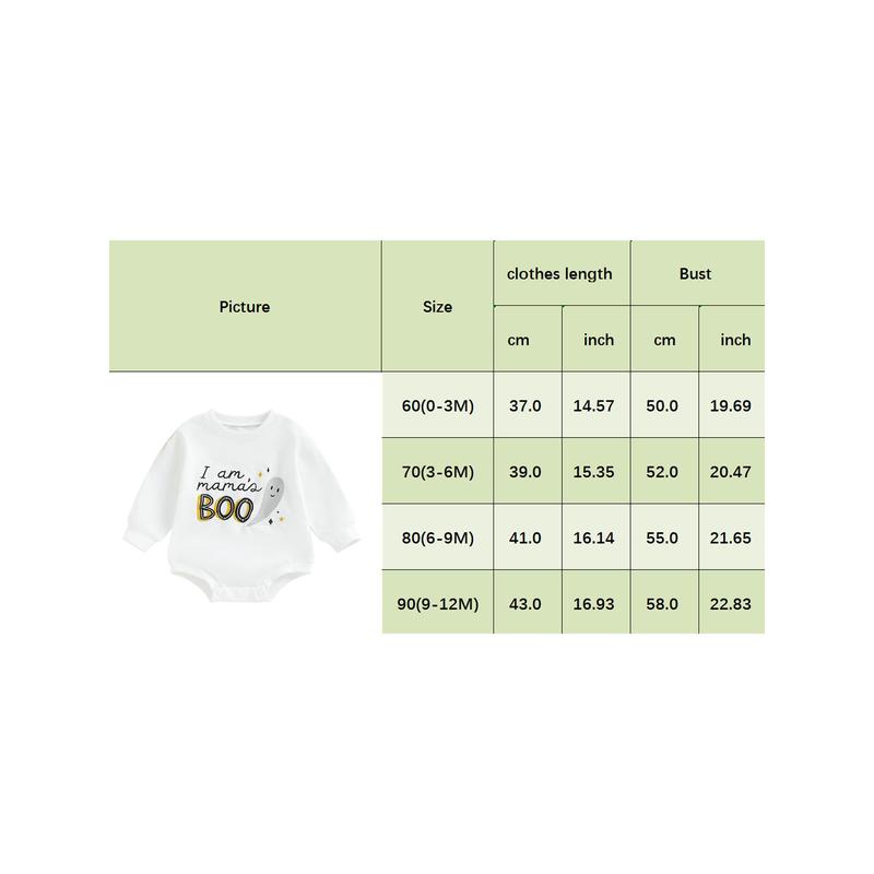 Product Introduction of Baby Halloween Sweatshirt Romper Casual Letter Print Toddler Long Sleeve Jumpsuit for Newborn Girl Boy Cute Clothes 0
