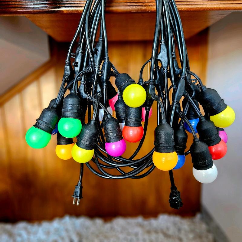 Dây đèn led 15m bóng đa sắc 1w, 3w trang trí ngoài trời, decor nhà, sân vườn, cà phê, trà chanh led bulb bóng đèn